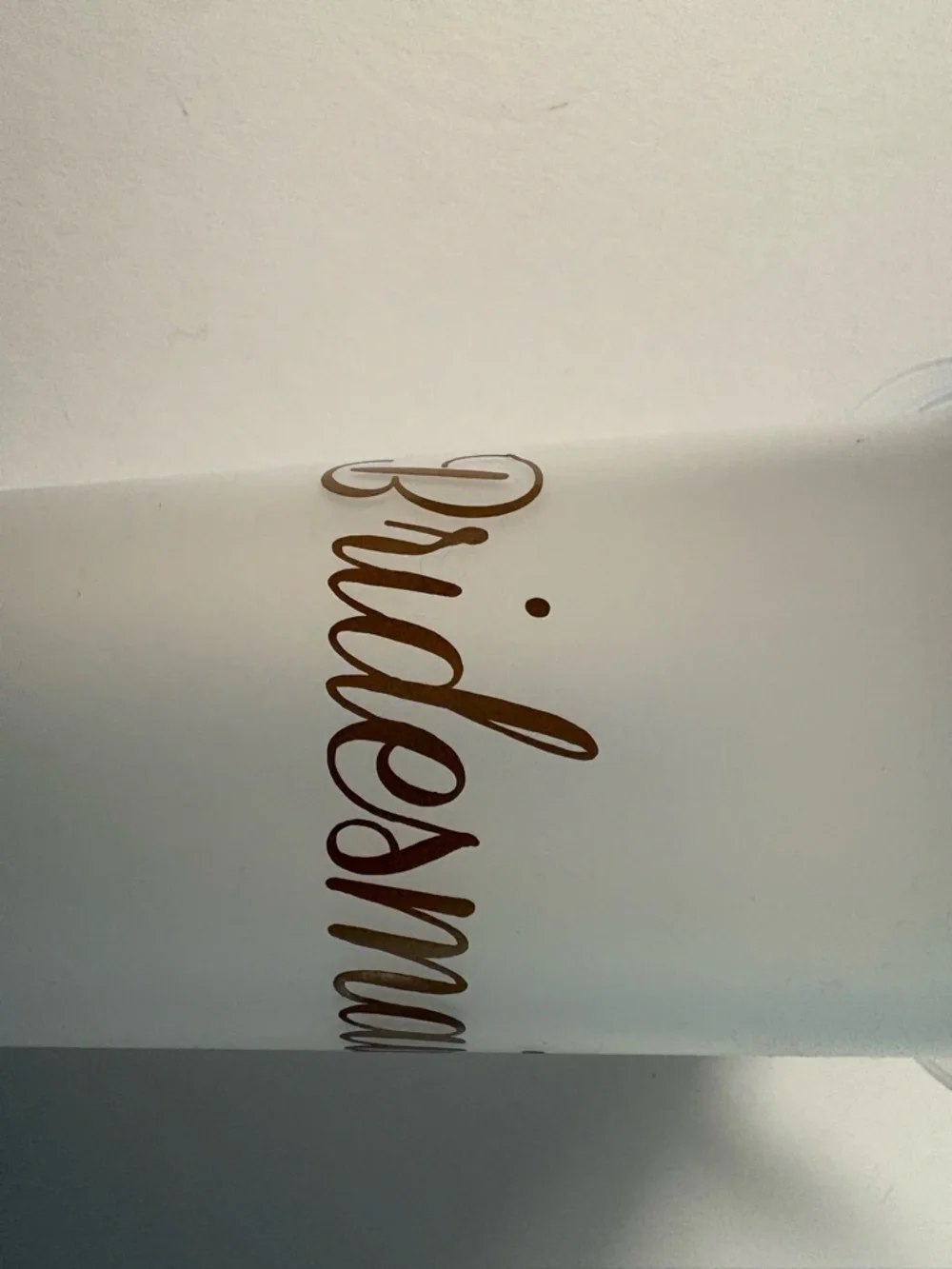 Bridesmaid Frosted Plastic Tumbler with Gold Script - Unbranded